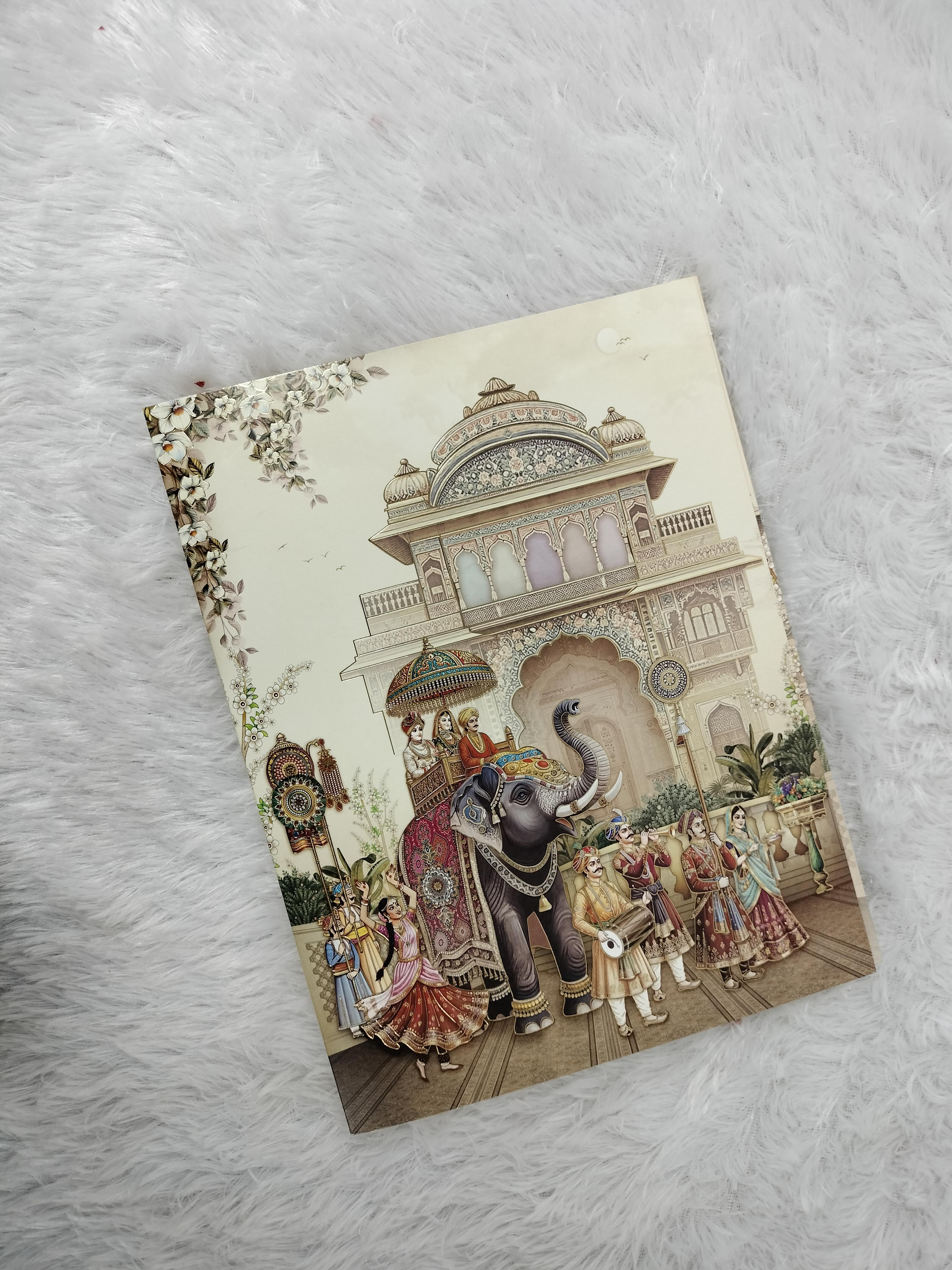 Traditional Royal Indian Baraat Elephant Procession Wedding Invitation Card ("AC-512")